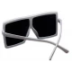 Ochelari de soare Rectangular Plat Supradimensionati Alb Ochelari de soare Rectangular Plat Supradimensionati Alb