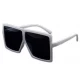 Ochelari de soare Rectangular Plat Supradimensionati Alb Ochelari de soare Rectangular Plat Supradimensionati Alb