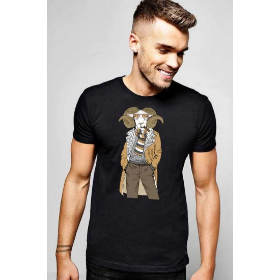 Tricou barbati negru - Berbec Fashion Tricou barbati negru - Berbec Fashion