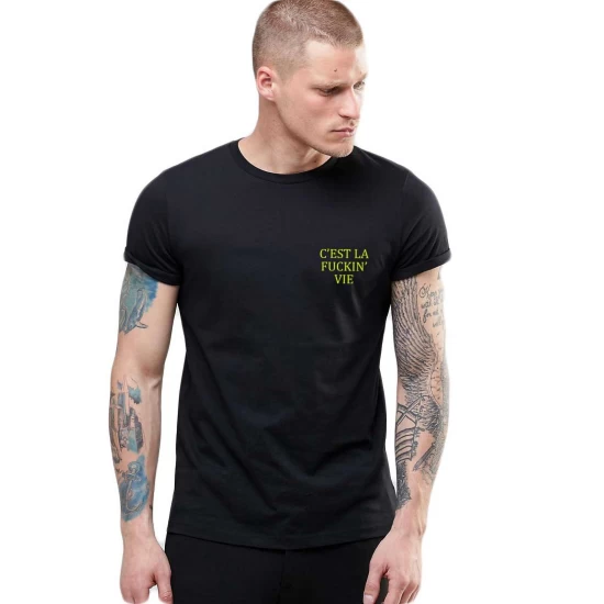 Tricou barbati negru - C'est la vie Tricou barbati negru - C'est la vie