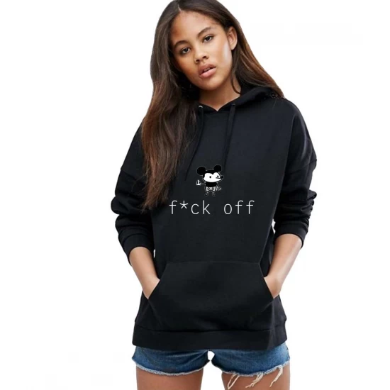 Hanorac dama negru - f*ck off Mickey Mouse Hanorac dama negru - f*ck off Mickey Mouse