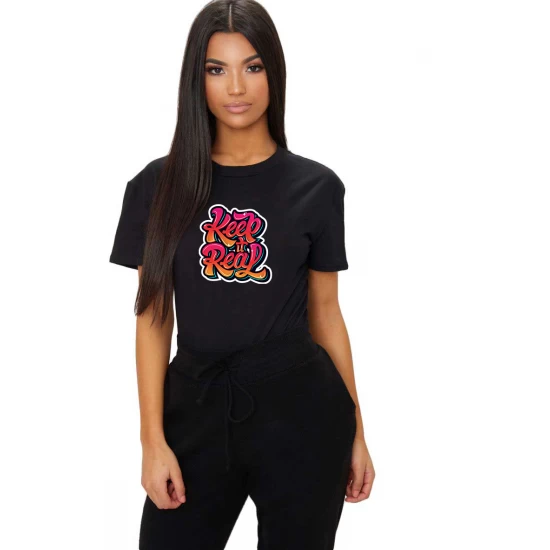 Tricou dama negru - Keep it real Tricou dama negru - Keep it real